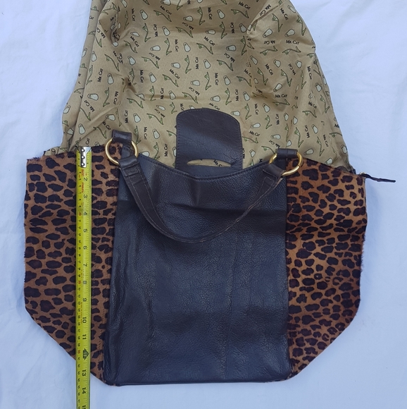 -Mr. Cat- Leopard Print Calf Hair brown Leather Bag - Picture 7 of 7